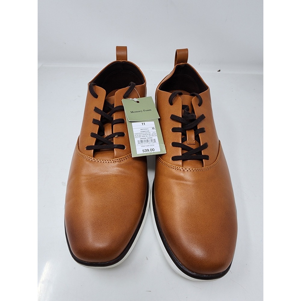 Goodfellow & Co Luis Mens Cognac Brown Memory Foam Dress Sneakers Size‎ 11 NEW